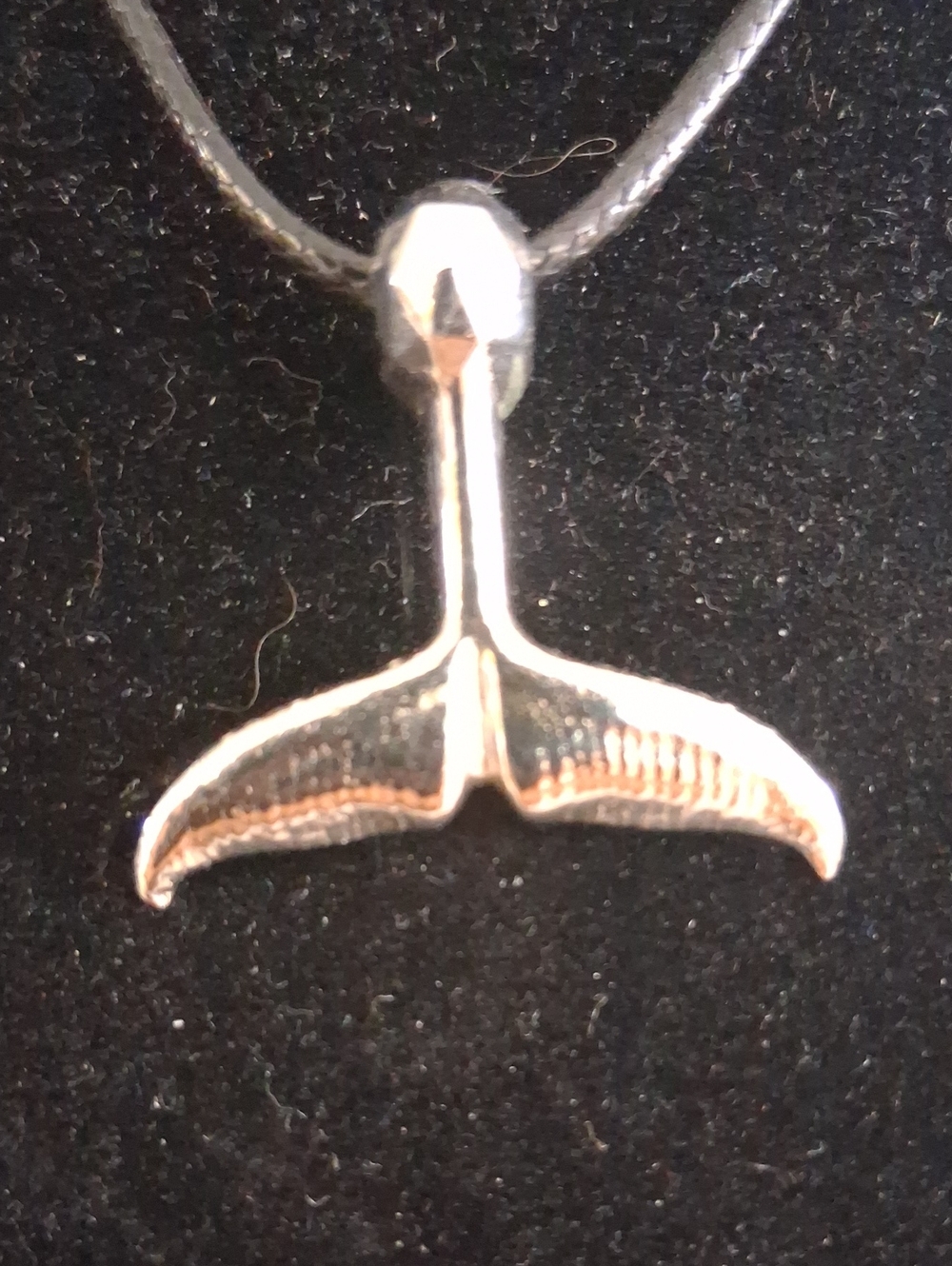 Sterling Silver Whale Tail Pendant Necklace - Unisex Jewelry